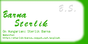 barna sterlik business card